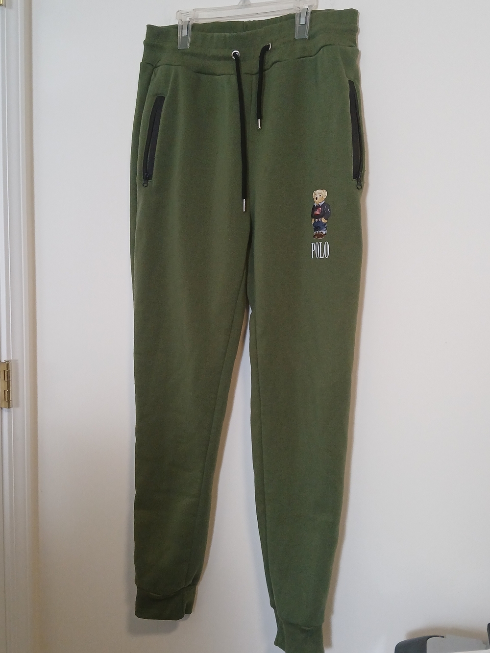 Polo by Ralph Lauren Olive Bear-Embroidered Men's Joggers